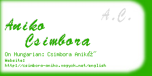 aniko csimbora business card